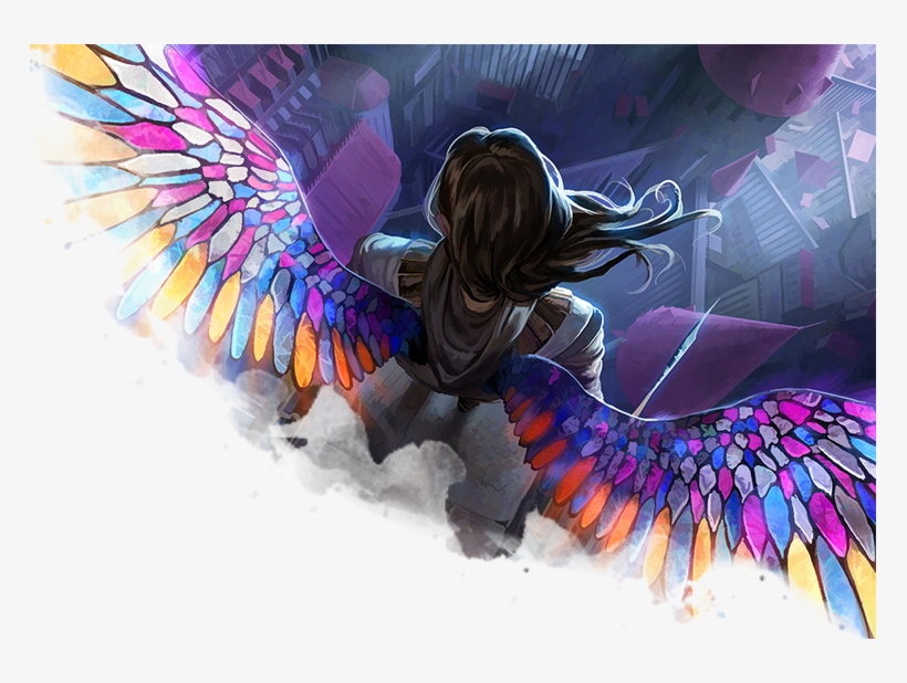 School Of Chromatics - Angel Wings Stained Glass, transparent png download