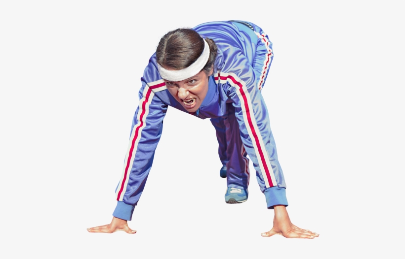 Female Athlete Ready For Running Png Image - People Running Png, transparent png download