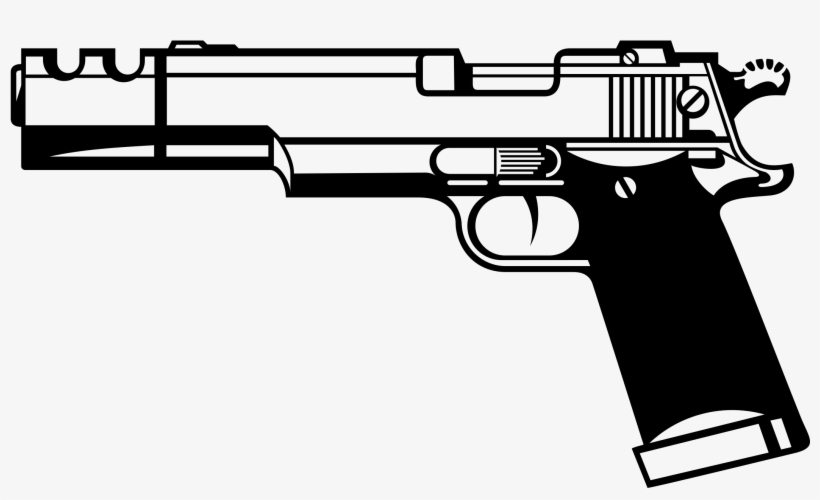 Pistol Clipart - Gun Clipart Black And White, transparent png download