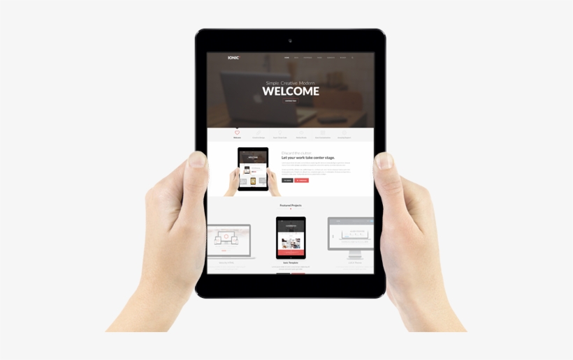 Tablet-hands - Hands With Tablet Png, transparent png download