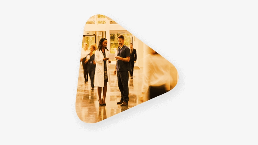 Triangle Shows Two Healthcare Workings Talking In A - Health Care, transparent png download