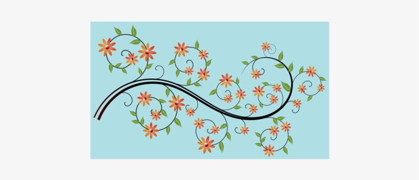 Floral Design Line Art Watercolor Painting Computer - Corrente De Flores Desenho, transparent png download