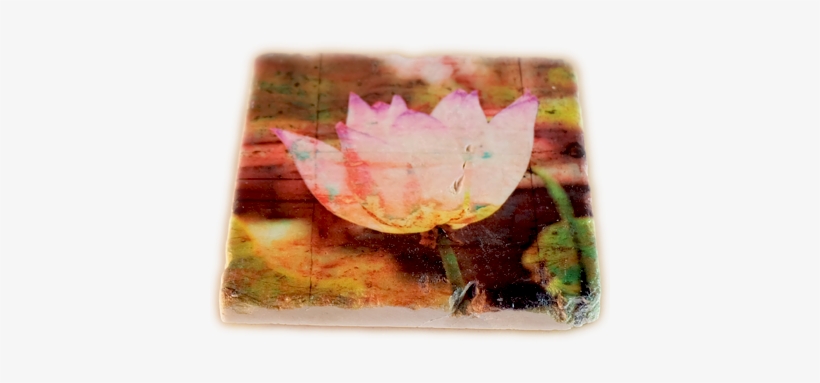 Lotus Flower Textured Marble Coaster - Maple Leaf, transparent png download