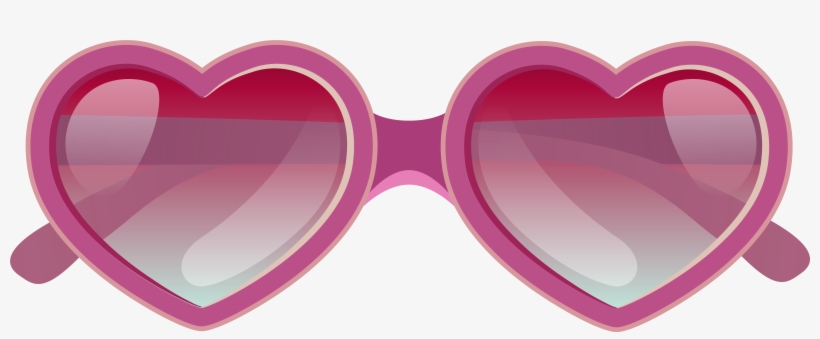 Pink Heart Sunglasses Clipart - Pink Sunglass Clip Art, transparent png download