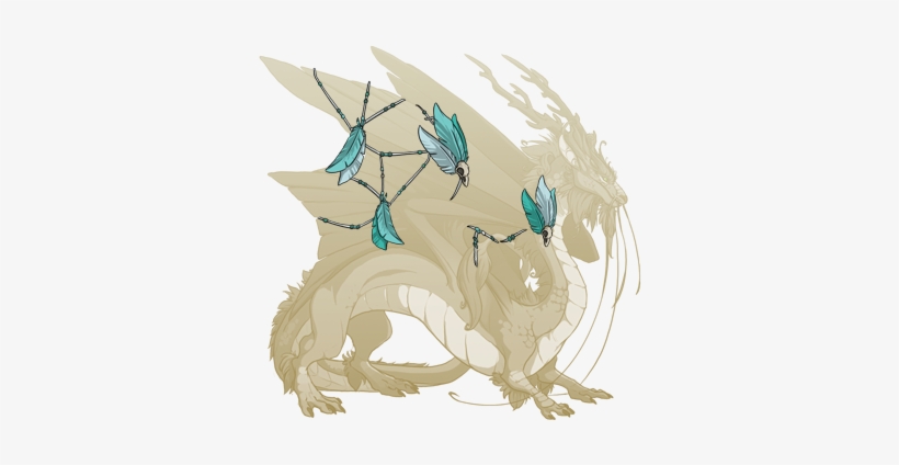 Aqua Birdskull Wingpiece Imperial M - Flight Rising Ribbons, transparent png download