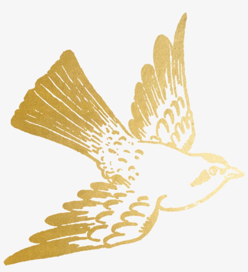Tattly Cartolina Bird Gold Fiona Richards 00 V=1532013084 - Bird Gold, transparent png download