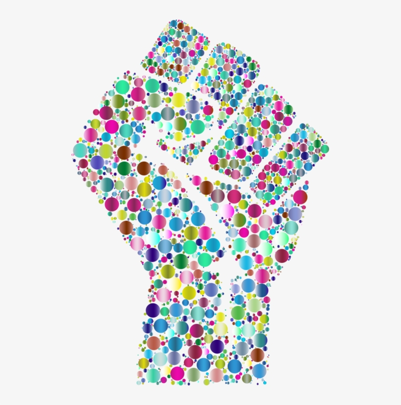 Raised Fist Computer Icons Finger Drawing Free Commercial - Colorful Fist, transparent png download