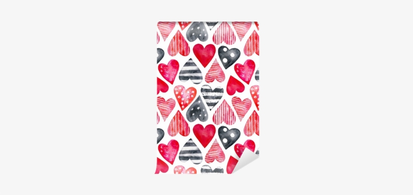 Seamless Pattern, Watercolor Hearts - Pattern, transparent png download