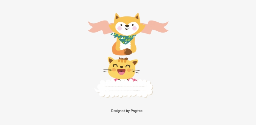 Creative Material Design For Cute Cartoon Animal Label, - Painting, transparent png download