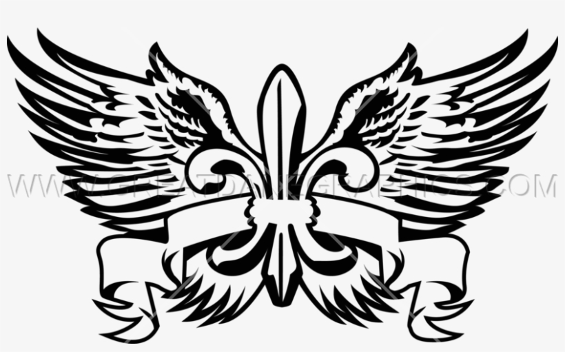 Wings With Fleur De Lis - Fleur De Lis With Wings, transparent png download