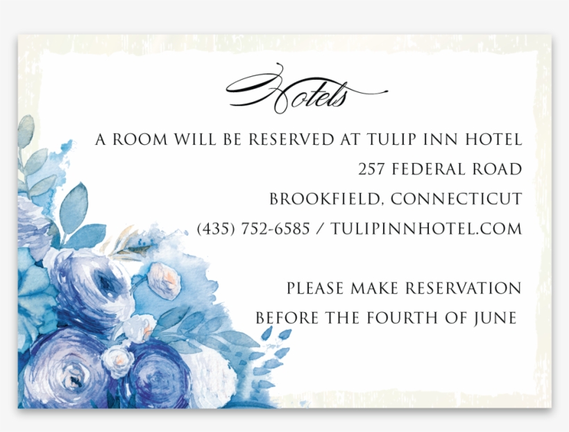 Enclosure Card Blue Watercolor Suite - Watercolor Painting, transparent png download
