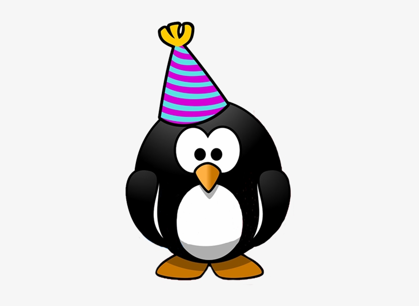 Penguin New Year Party - New Year Party Clip Art, transparent png download