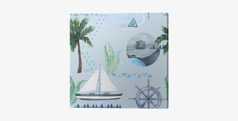 Watercolor Summer Background - Sail, transparent png download