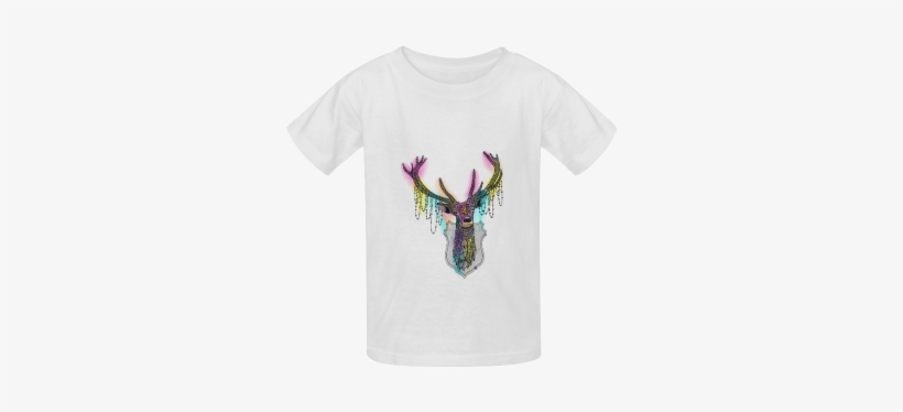 Watercolor Deer Head, Ornate Animal Drawing Kid's Classic - Shirt, transparent png download