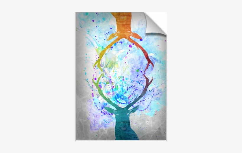 Watercolor Deer - Watercolor Deer Art Print - Mini By Nika, transparent png download