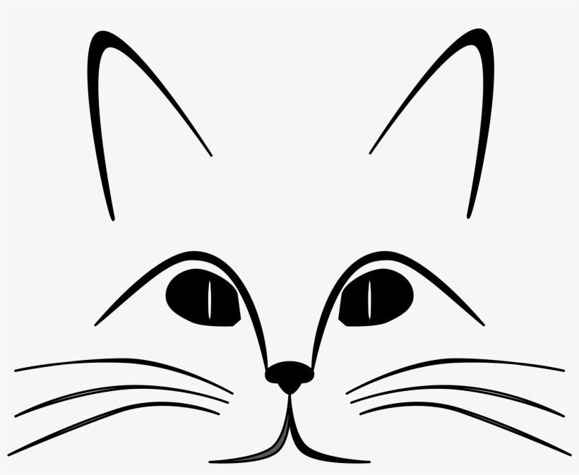 Face Clipart Black And White - Kitten Paws Clip Art, transparent png download