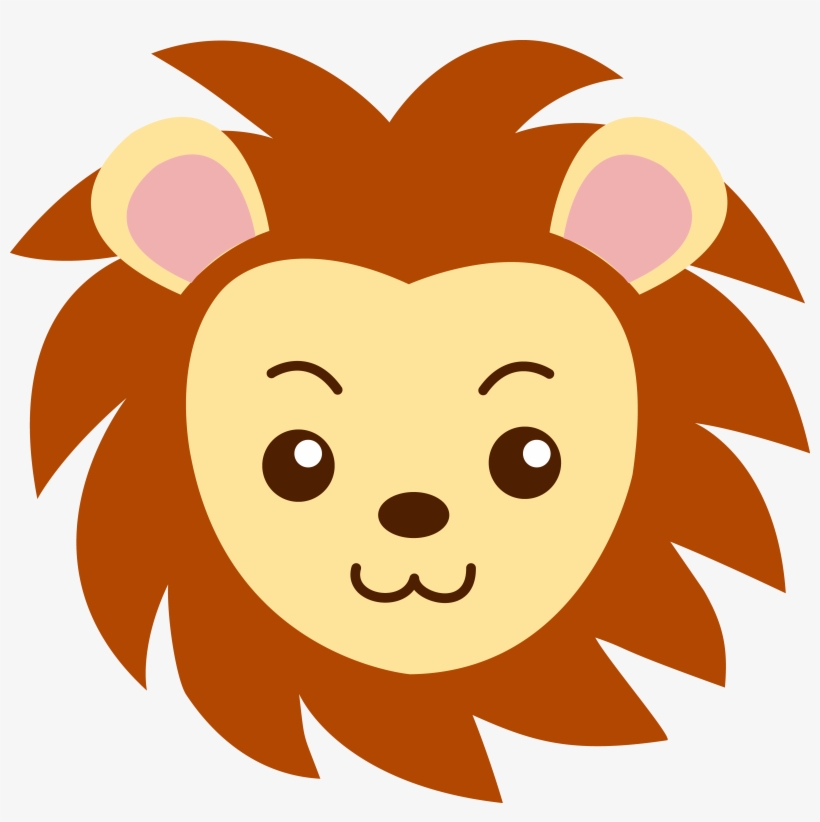 Cartoon Lion Faces - Clip Art Lion Face, transparent png download