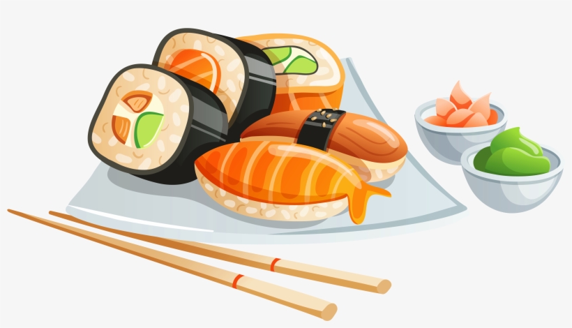 Clip Art Freeuse Library Bamboo Transparent Sushi - Sushi Clipart, transparent png download