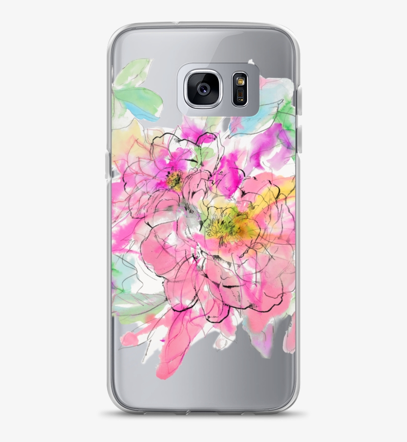 Watercolor Peony Samsung Case - Watercolor Painting, transparent png download