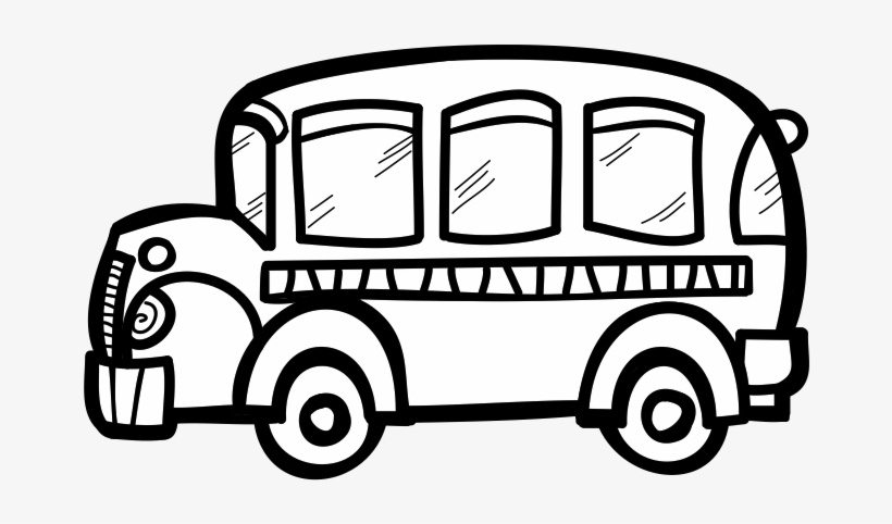 The Creative Chalkboard - Bus Black And White Clip Art, transparent png download