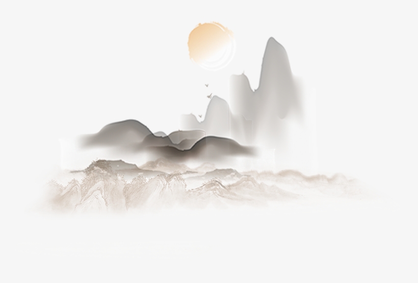Watercolor Painting Sunset - Shan Shui, transparent png download