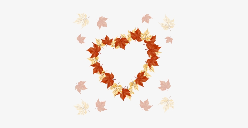 Autumn Leaves Heart Pattern, Autumn, Floral, Flowers - Осенние Листья Сердце Png, transparent png download