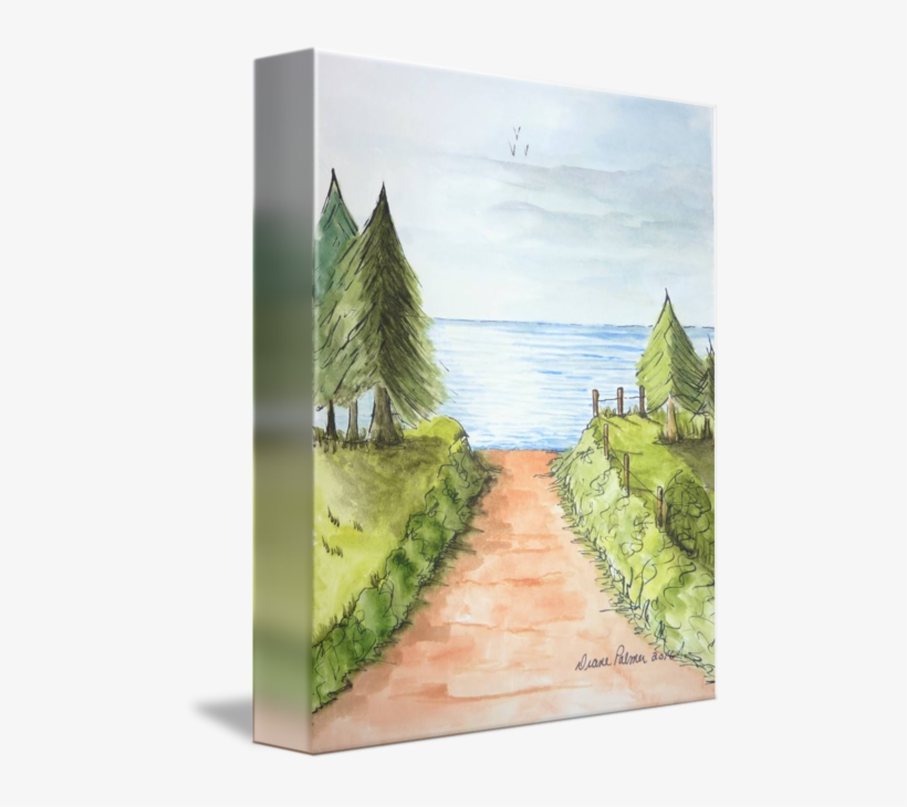 Drawing Beach Watercolor Clip Art Black And White Stock - Watercolor Painting, transparent png download