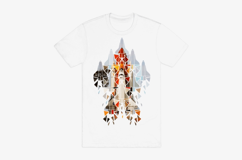 Geometric Space Shuttle Launch Mens T-shirt - My Neck My Back My Anxiety Attack T Shirt, transparent png download