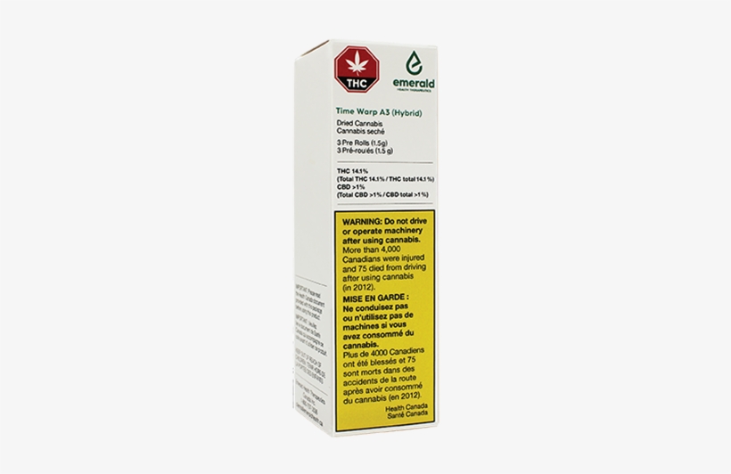 Emerald Health Therapeutics Time Warp A3 Pre-roll - Packaging And Labeling, transparent png download