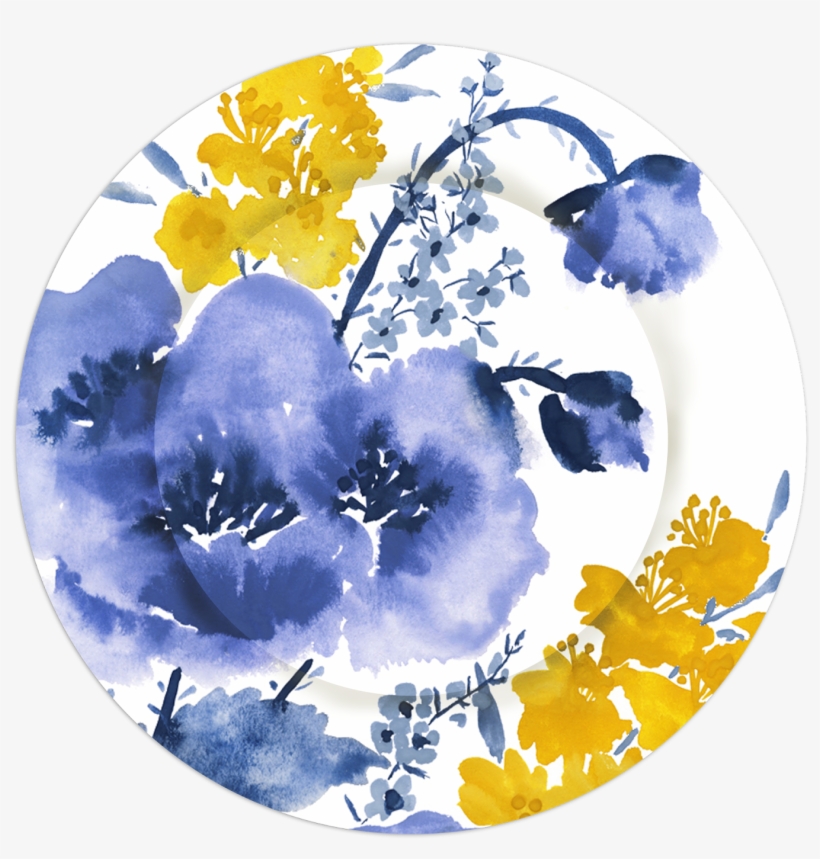 Ff1654 Watercolor Blue And Yellow - Watercolor Painting, transparent png download