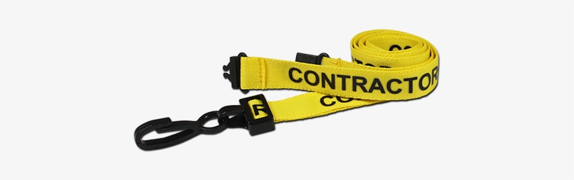 Breakaway Lanyard - 15mm Wide - Contractor - Yellow - Printed Contractor Lanyard Yellow, Sliding J Clip Neck, transparent png download