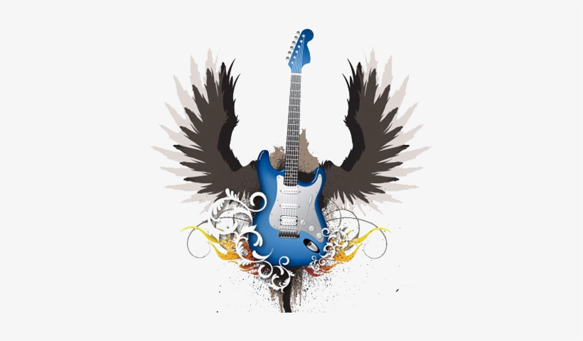 Guitar Vector 2 - Guitar With Wings Logo, transparent png download