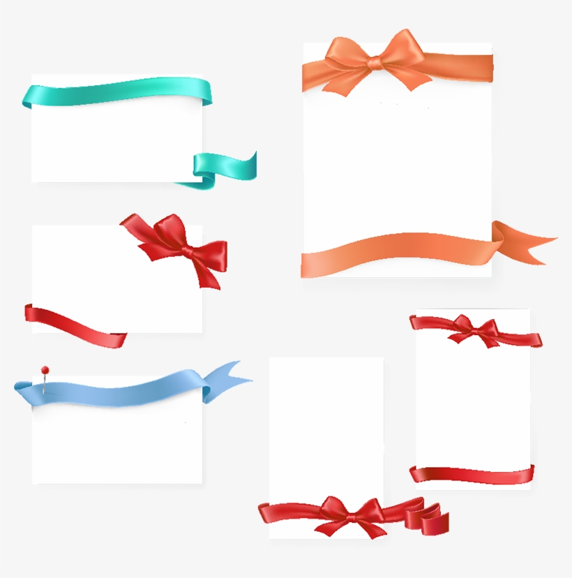 Set Of Paper Form With Satin Ribbons And Bows, Ribbon, - Ribbon, transparent png download