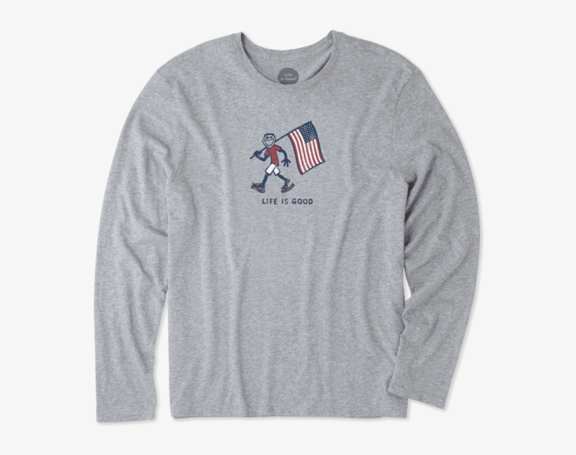 Men's Patriotic Jake Long Sleeve Smooth Tee - Sweatshirt, transparent png download