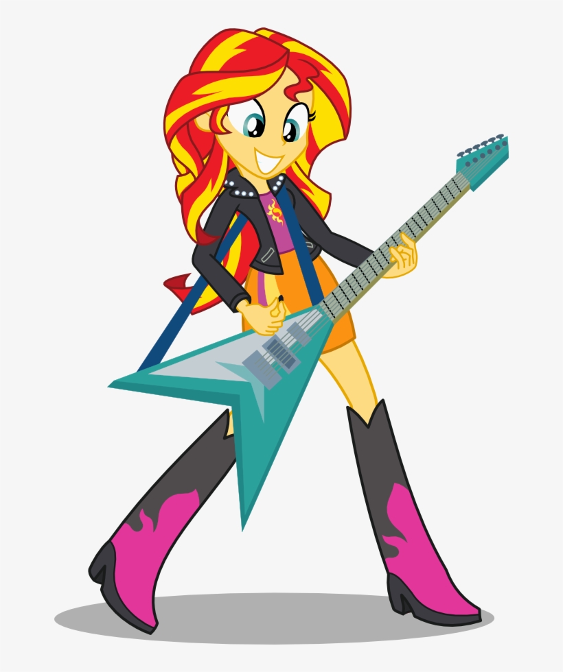 Seahawk270, Equestria Girls, Guitar, Safe, Simple Background, - Equestria Girls Sunset Shimmer Guitar, transparent png download