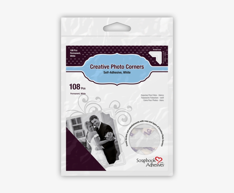 01628 Mockup - 108 Classic White Self Adhesive Photo Corners, transparent png download