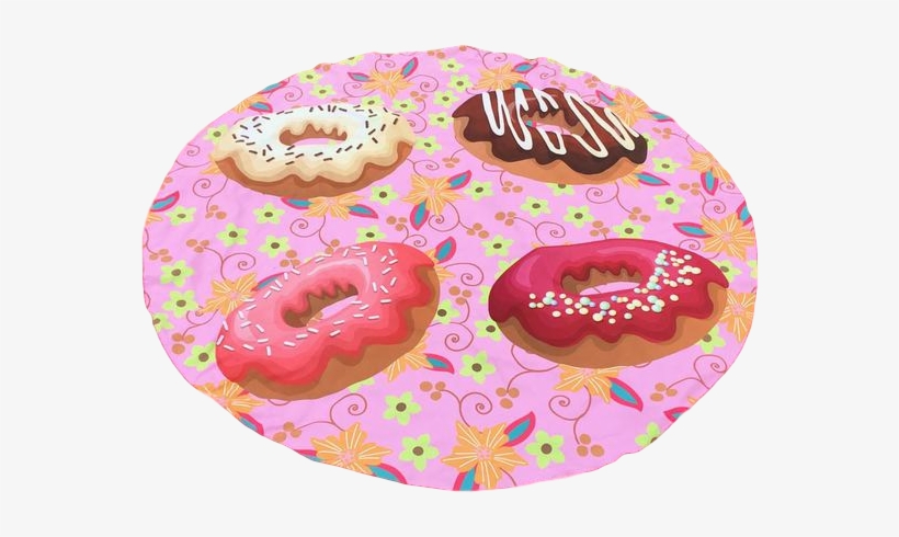 Round Doughnuts - Kingding.co.uk Christmas Flower And Donuts Print Round, transparent png download