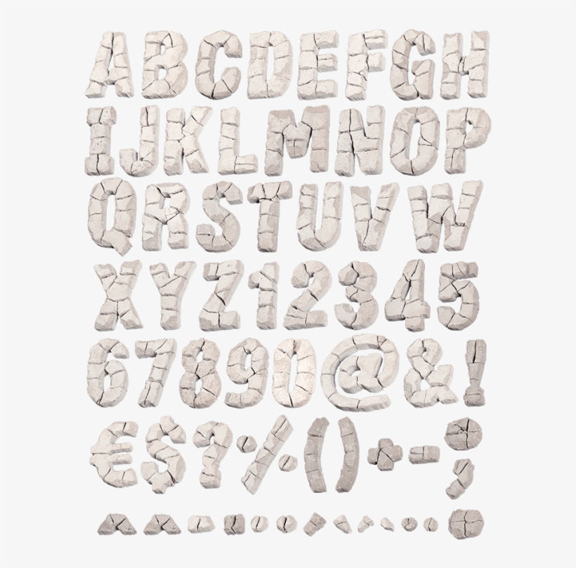Cracks Concrete Font Alphabet - Computer Keyboard, transparent png download