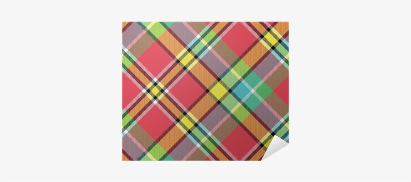 Madras Bright Color Check Plaid Seamless Fabric Texture - Vector Graphics, transparent png download