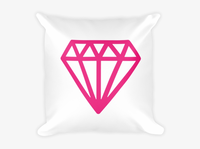 White & Hot Pink Diamond Center Boho Pillow Olivia - Diamond, transparent png download