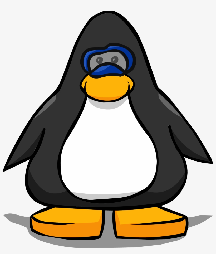 Blue Superhero Mask From A Player Card - Penguin In Flip Flops, transparent png download