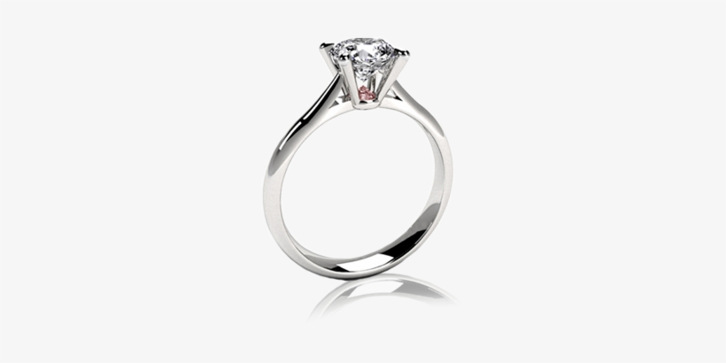 Solitaire Ladies Round Pink Diamond - Engagement Ring, transparent png download