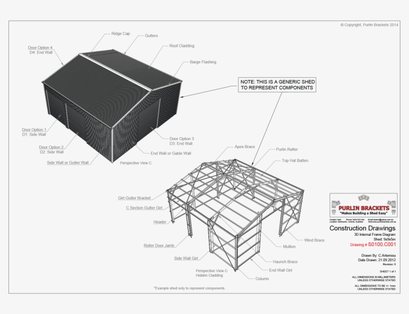 Purlin Brackets 1 - Shed Purlin, transparent png download