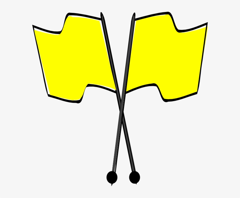 Crossed Yellow Clip Art At Clker Com - Yellow Flag Clip Art, transparent png download