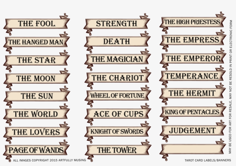 To Download The Collage Sheet, Click On The Image To - Tarot Labels, transparent png download