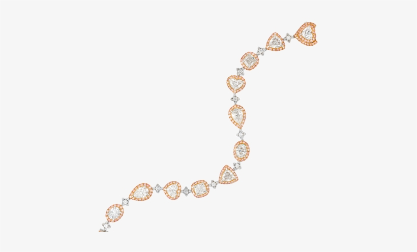 Fancy Shapes White And Pink Diamond Bracelet - Fancy Shape Diamonds Tennis Bracelets, transparent png download