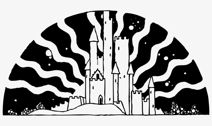 Free Vector Castle Clip Art - Black And White Castle Png, transparent png download