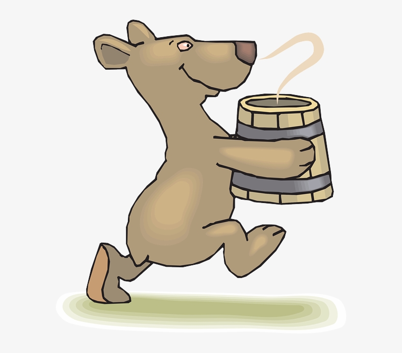 Bowl, Soup, Cartoon, Smoke, Barrel, Bear, Steam - Clip Art, transparent png download