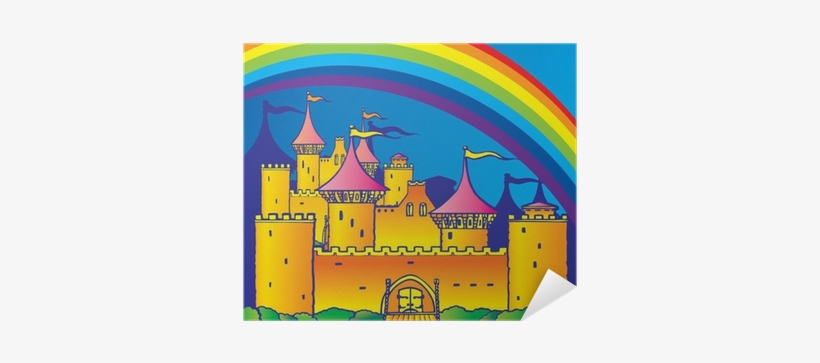 Castle With Rainbow Clipart, transparent png download