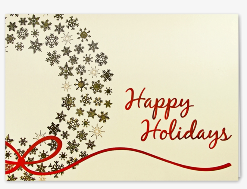 Picture Of Gold Snowflakes Wreath Greeting Card - Happy Birthday, transparent png download